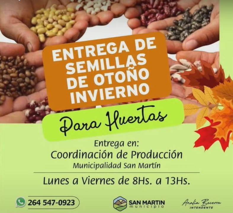 San Martín comenzó la entrega de semillas para que los vecinos tengan sus propias huertas