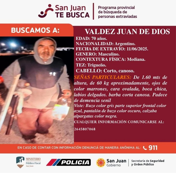 Juan de Dios Valdez lleva 10 días desaparecido.